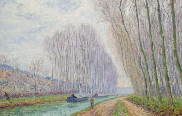Пейзаж, картина, Francis Picabia, Франсис Пикабиа, Канал. Зимний Эффект