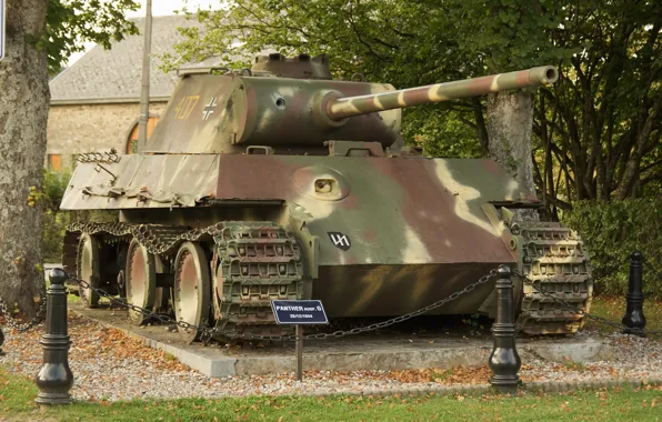 Танк, камуфляж, раскраска, Вторая мировая война, немецкий, Panther Ausf.G, средне-тяжёлый, Panzer V