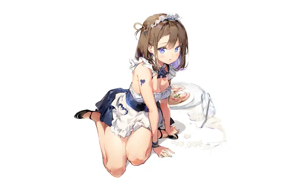 Girl, sexy, cleavage, dress, legs, brown hair, boobs, anime