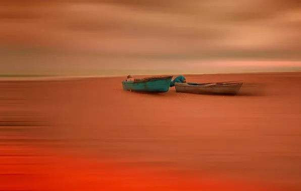 Картинка берег, лодки, отлив