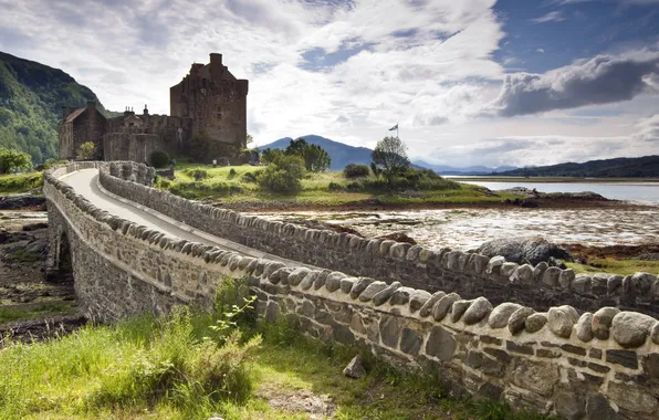 Картинка пейзаж, Scotland, Dornie, Eilean Donan Castle