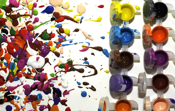Картинка краски, цвет, гуашь