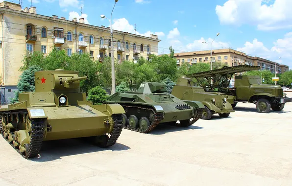 Танки, Т-26, Волгоград, Т-60, Боевая техника, Музей-панорама Сталинградская битва, БА-20М, БМ-13 "Катюша"