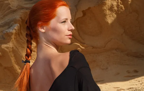 Картинка women, face, redhead, braids, Ariel Piper Fawn, skinny, dyed hair, Czech women