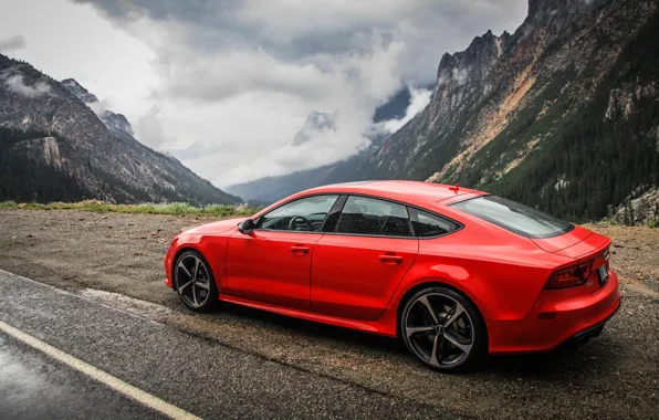 Audi, Горы, Красная, RS7