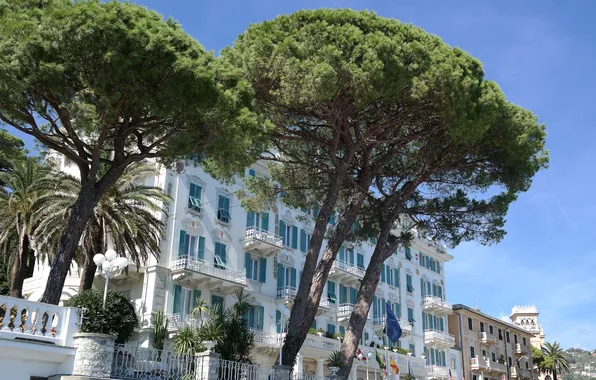 Картинка деревья, дома, Италия, отель, Санта-Маргерита-Лигуре