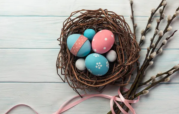 Яйца, весна, colorful, Пасха, happy, верба, spring, Easter