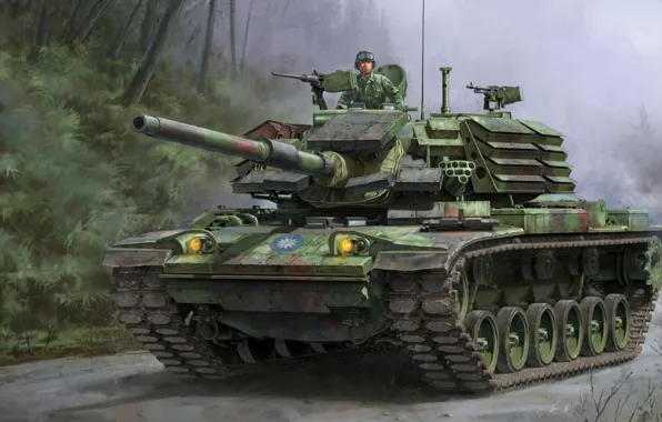Картинка средний танк, вариант для Тайваня, установленной на корпус M60, CM-11, с доработанной башней M48H, ROC, …