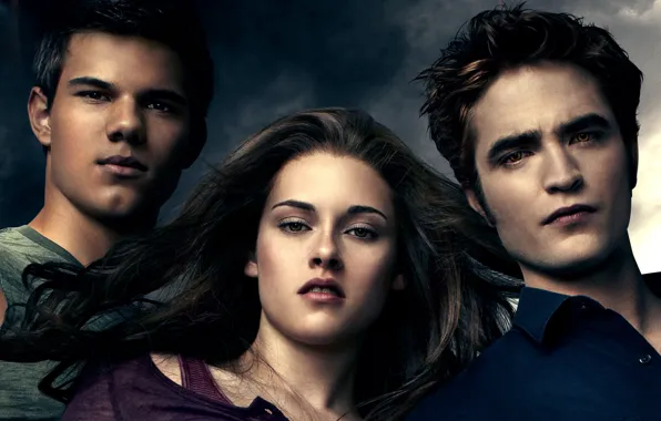 Картинка Girl, Moon, Fantasy, Clouds, 2010, Kristen Stewart, Robert Pattinson, Eclipse