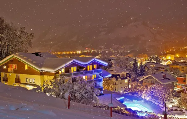 Зима, Австрия, Снег, Winter, Snow, Austria, Целль-ам-Зе, Zell am see