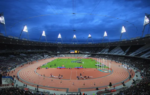 Картинка лондон, стадион, зрители, легкая атлетика, олимпиада 2012