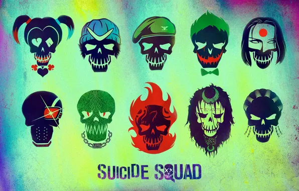 Slipknot, Joker, Diablo, Katana, Deadshot, Harley Quinn, Killer Croc, Boomerang