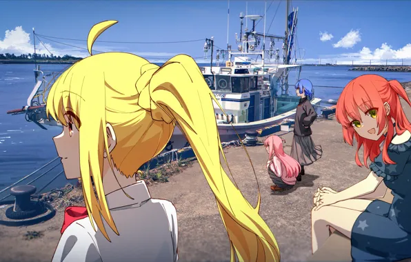 Девушки, Катер, Anime, Girls, Boat, Bocchi the Rock