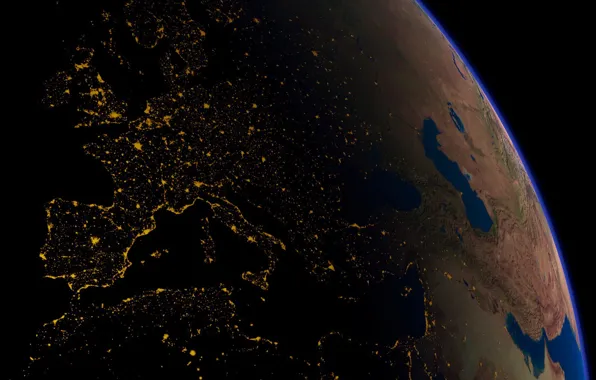 Картинка планета, орбита, Европа, Электричество