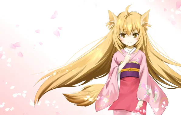 Арт, девочка, лисичка, Konohana Kitan