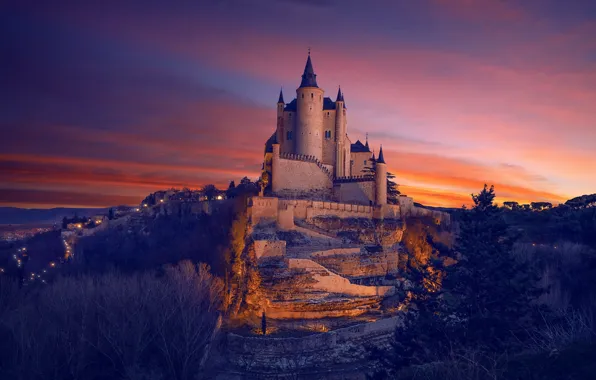 Noche, Segovia, Castile and León, Alcázar