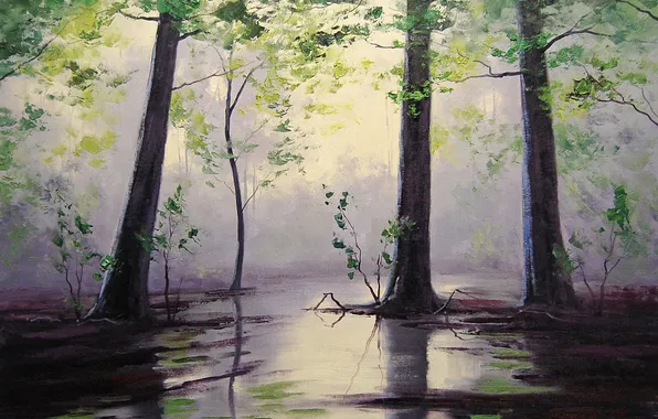 Рисунок, арт, artsaus, wet forest