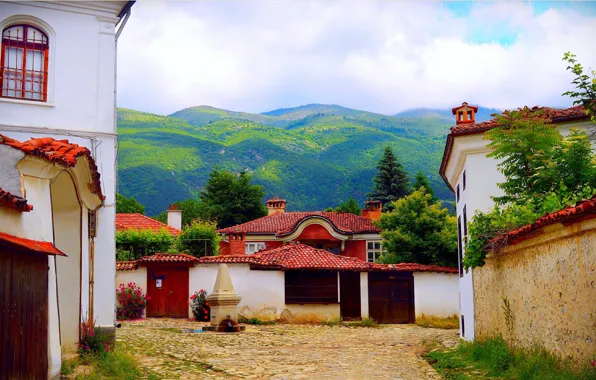 Природа, Дома, Горы, Деревня, Nature, Mountains, Village