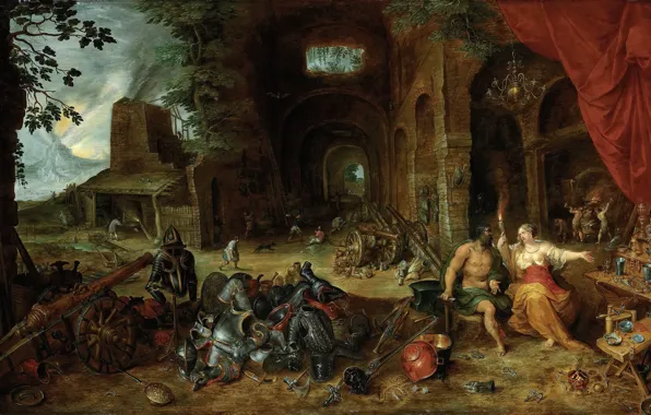 Картинка картина, Ян Брейгель младший, Аллегория Стихии Огня