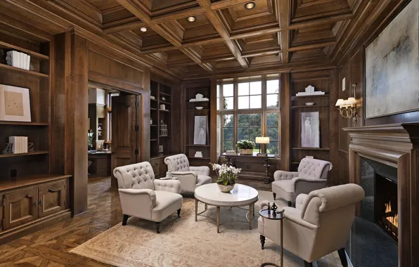 Стиль, интерьер, гостиная, Santa Barbara, французская усадьба, Cigar & Whisky Lounge