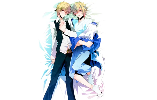 Кровать, парень, Durarara, Heiwajima Shizuo, Дюрарара, Шизуо Хейваджима