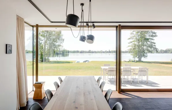 Вилла, интерьер, столовая, House by the Lake