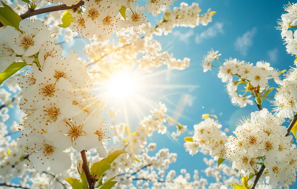 Солнце, цветы, весна, sunshine, цветение, blossom, flowers, spring