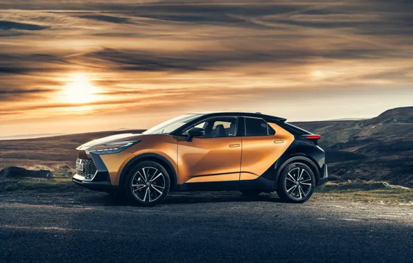 Небо, облака, Toyota, вид сбоку, HEV, Тойота, C-HR, 2023