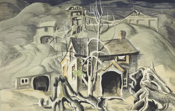 1918, Charles Ephraim Burchfield, вижионаризм, Deserted Miner's Home