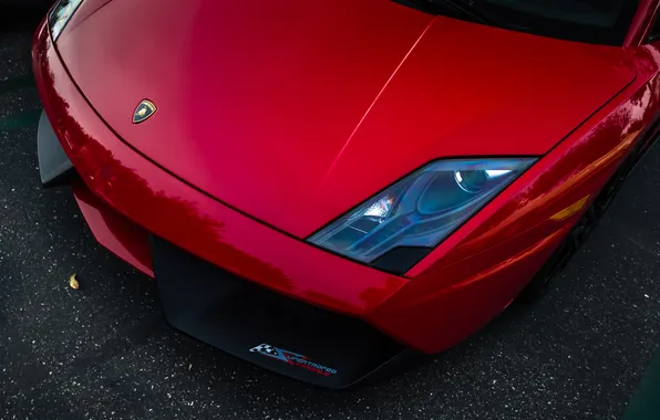 Картинка красный, фара, суперкар, red, gallardo, lamborghini, ламборгини, галлардо