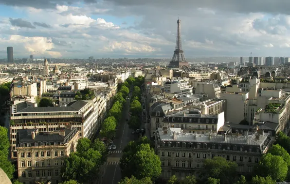 Картинка город, эйфелева башня, париж, франция, улицы
