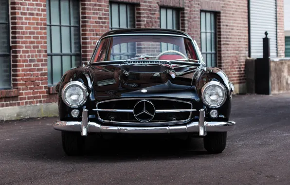 Картинка Mercedes-Benz, 300SL, sports car, Mercedes-Benz 300 SL, Gullwing, front view, iconic