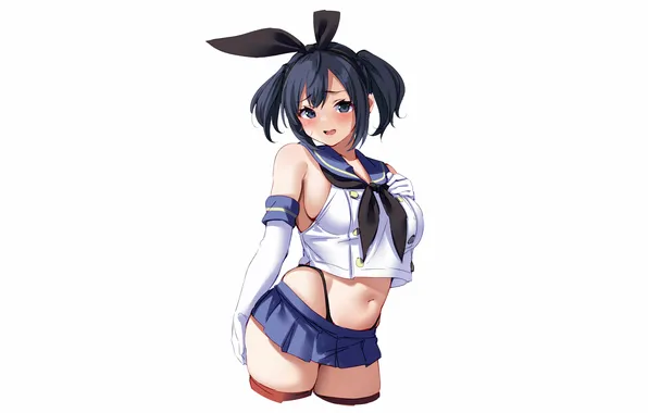 Girl, sexy, thighhighs, boobs, anime, beautiful, twintails, short hair