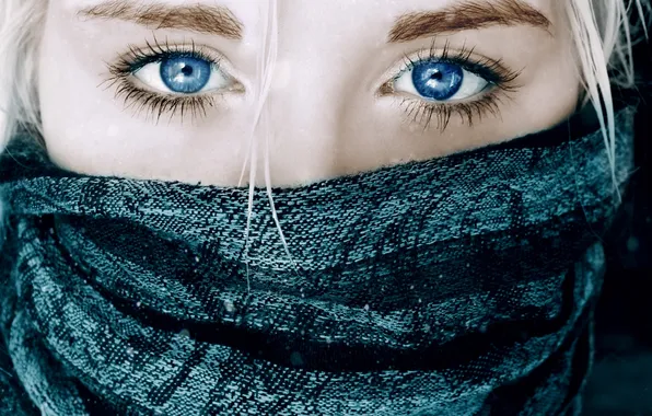 Глаза, девушка, блондинка, синие