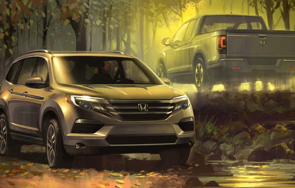 Рисунок, автомобиль, Honda Ridgeline