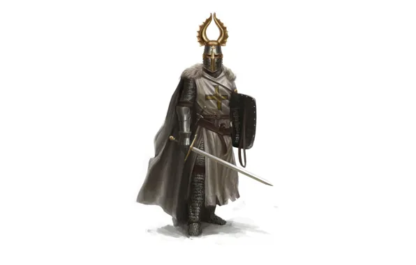 Минимализм, Доспехи, Меч, Шлем, Рыцарь, Щит, Knight, Minimalism