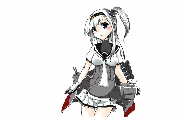 Girl, sexy, school uniform, long hair, boobs, anime, blue eyes, beautiful