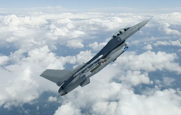 Картинка истребитель, F-16, Fighting Falcon, многоцелевой, «Файтинг Фалкон»