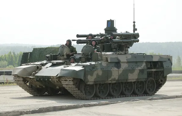 Машина, два, боевая, поддержки, орудия, российская, танков, БМПТ