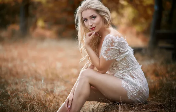 Картинка лето, взгляд, девушка, лицо, волосы, блондинка, Martin Fuhrmann