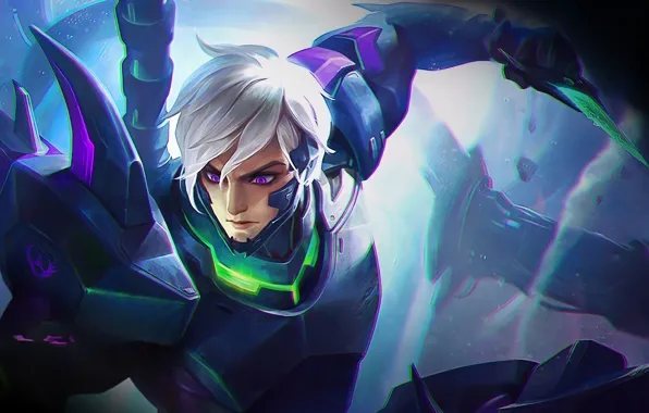 Демон, фэнтези, броня, парень, Mobile Legends: Bang Bang!, Gusion