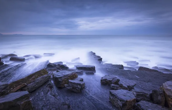 Вода, Море, Камни, Окоём, Валуны, Плиты