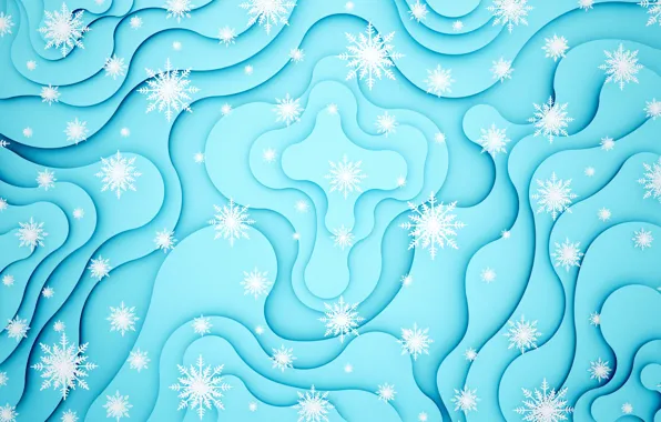 Картинка зима, снег, снежинки, фон, Christmas, blue, winter, background