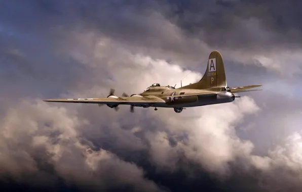 Картинка арт, Boeing, B-17, Летающая крепость, Flying Fortress