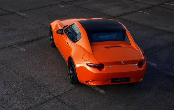 Оранжевый, Mazda, вид сзади, тарга, 30th Anniversary Edition, 2019, MX-5 RF