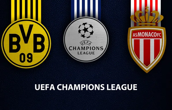 Wallpaper, sport, logo, football, Borussia Dortmund, UEFA Champions League, AS Monaco, Borussia Dortmund vs AS …