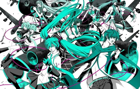 Аниме, Vocaloid, Вокалоид, зелёный цвет