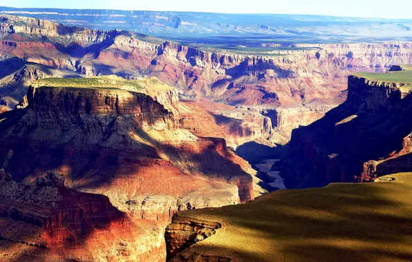 Скалы, тени, Grand Canyon