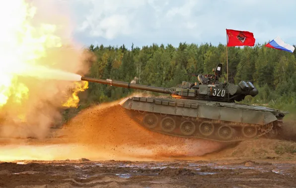 Выстрел, танк, Россия, военная техника, ОБТ, Т-80 БВ