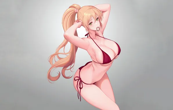 Картинка girl, sexy, cleavage, long hair, boobs, anime, beautiful, pretty